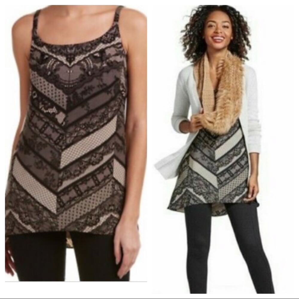 CAbi #3278 Monaco Lace Print Tank Sz Med NWOT